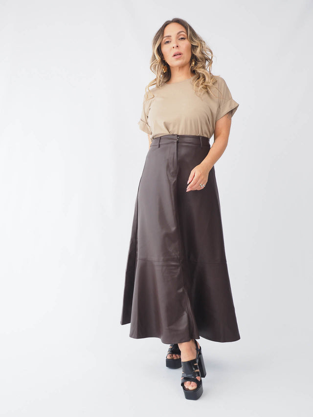 Eco-leather skirt