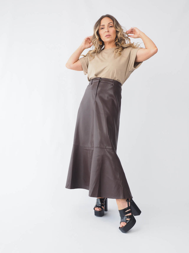 Eco-leather skirt