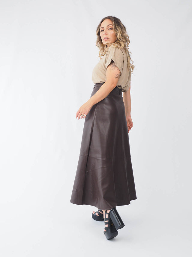 Eco-leather skirt