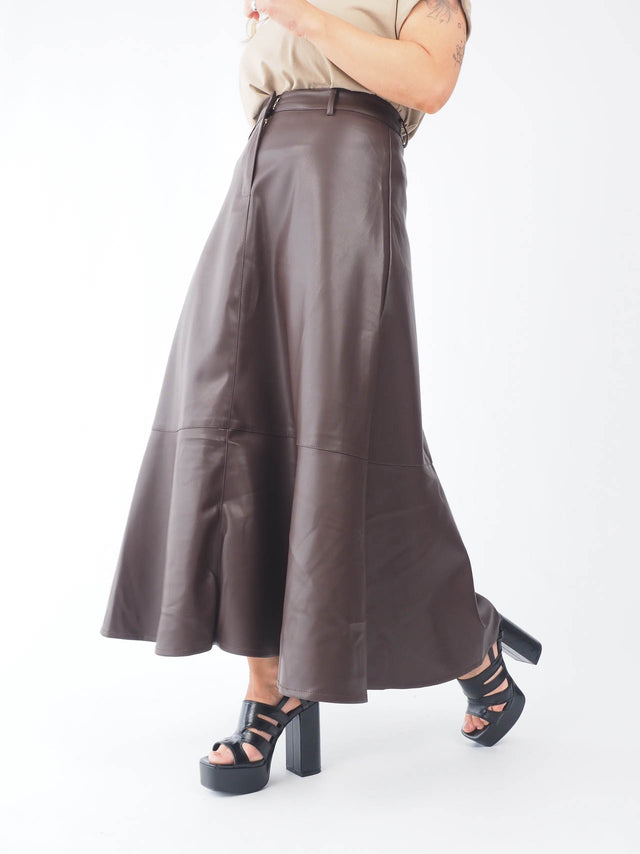 Eco-leather skirt