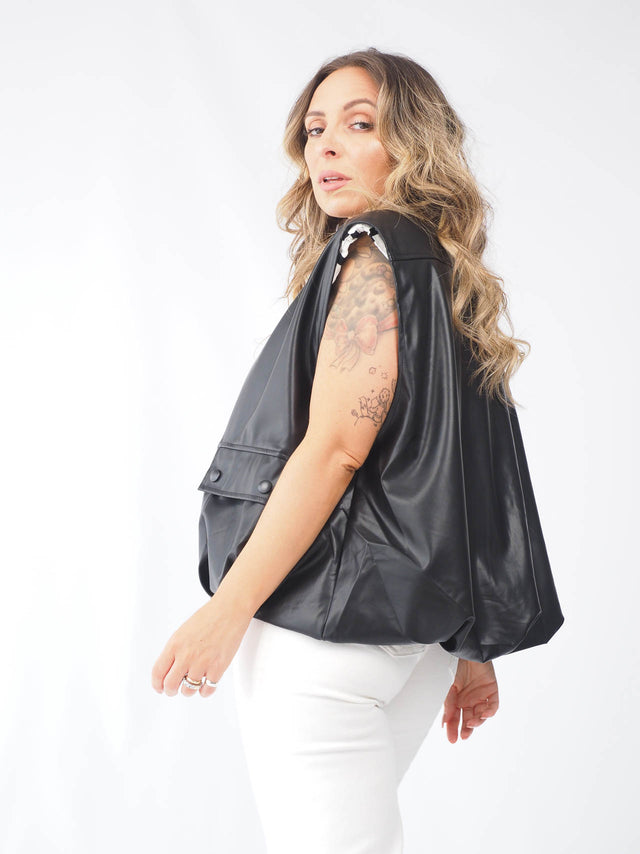 Eco-leather vest