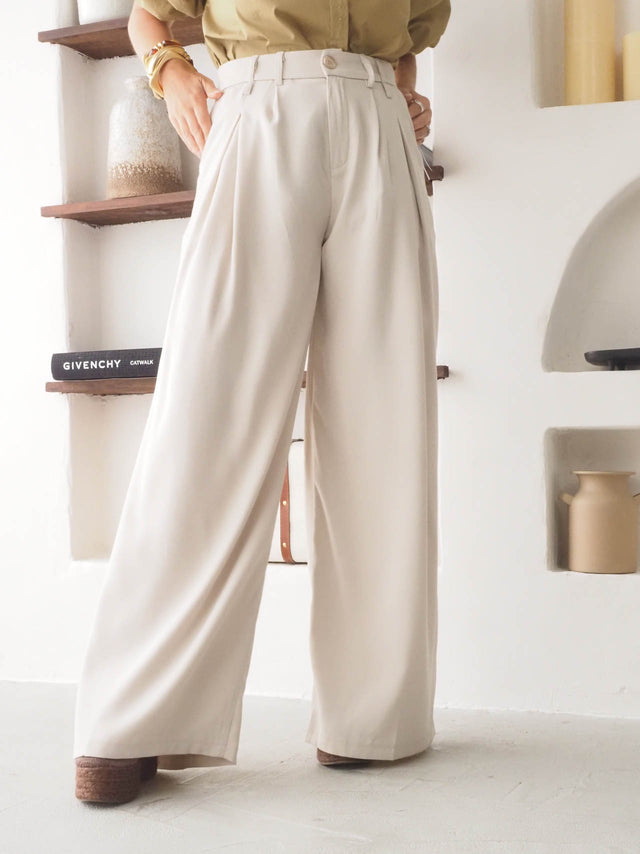 Calças Pantalona Com Pregas
