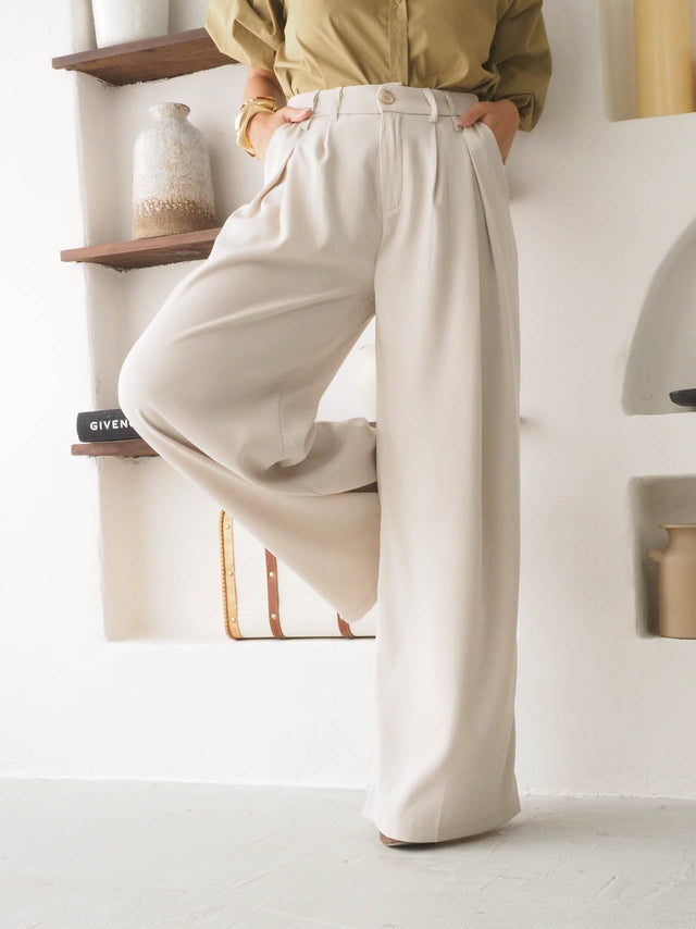 Calças Pantalona Com Pregas