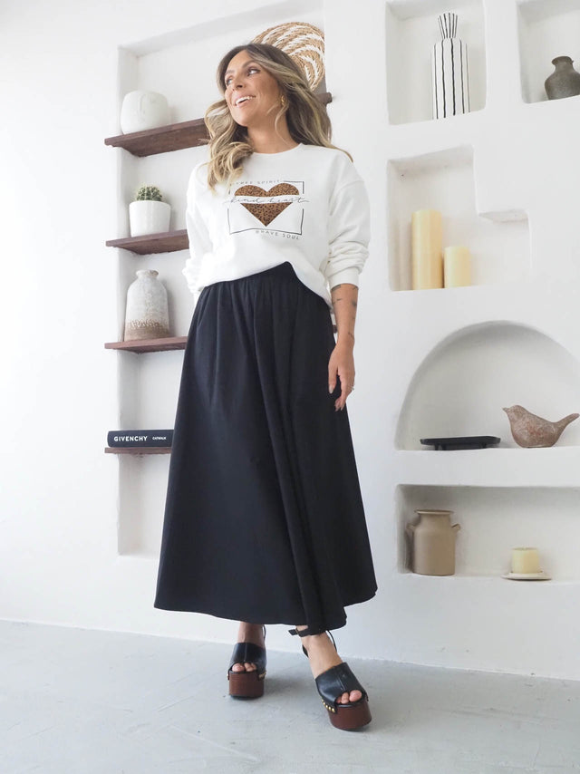 Plain Midi Skirt