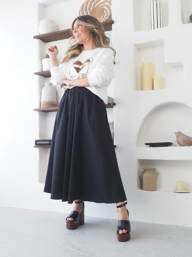 Plain Midi Skirt