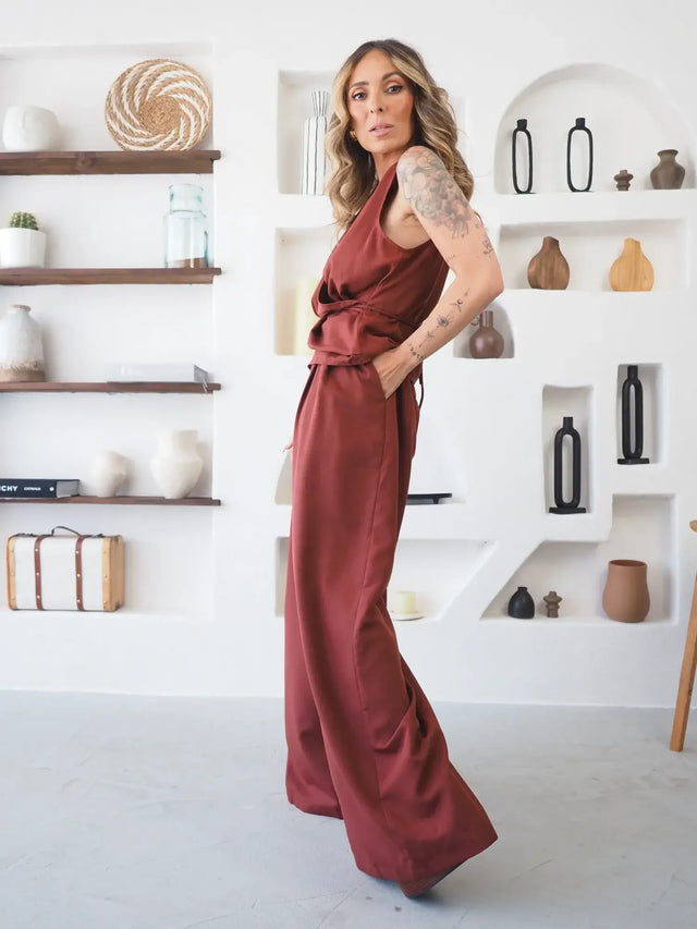 Conjunto Blusa Cruzada e Calças