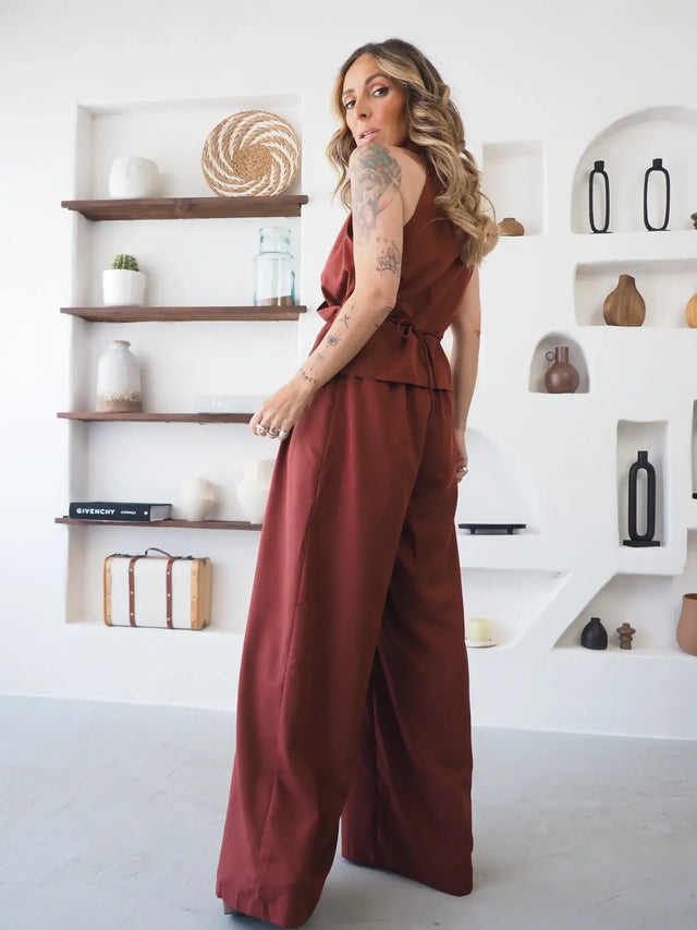 Conjunto Blusa Cruzada e Calças