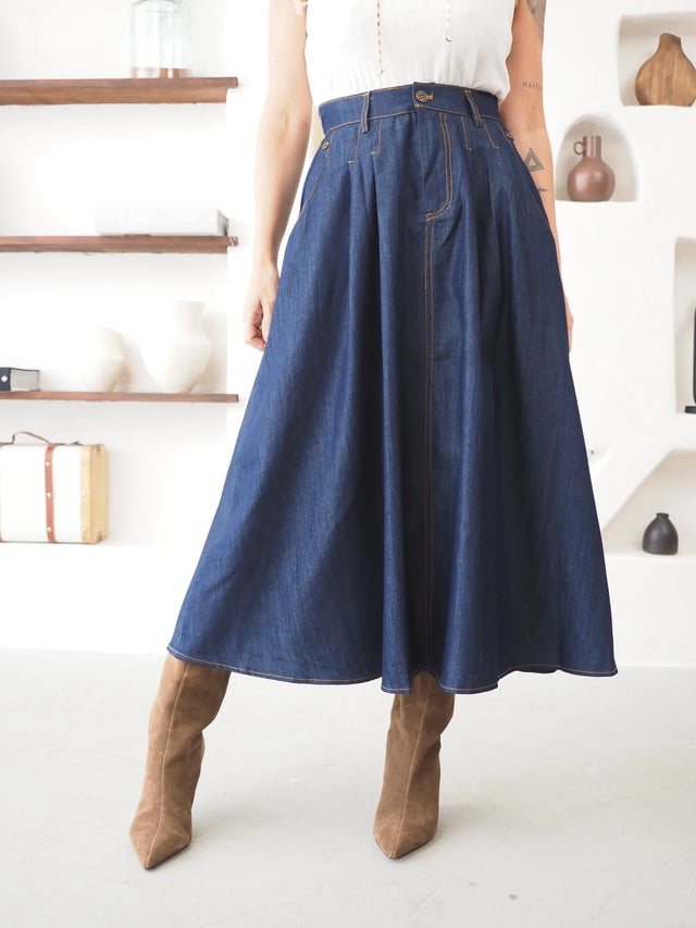 Jupe en jean midi