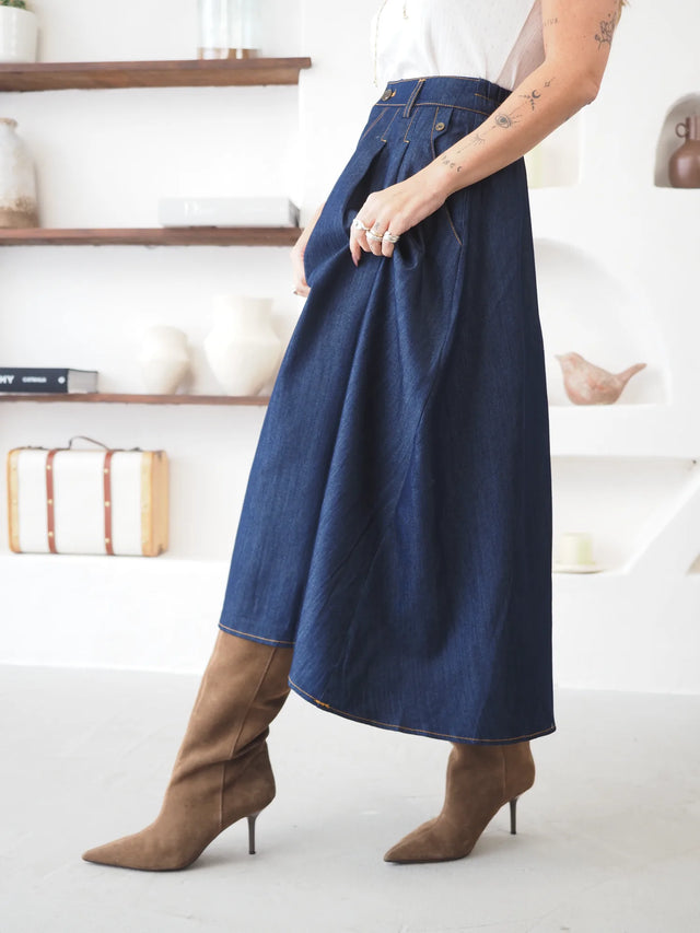 Jupe en jean midi