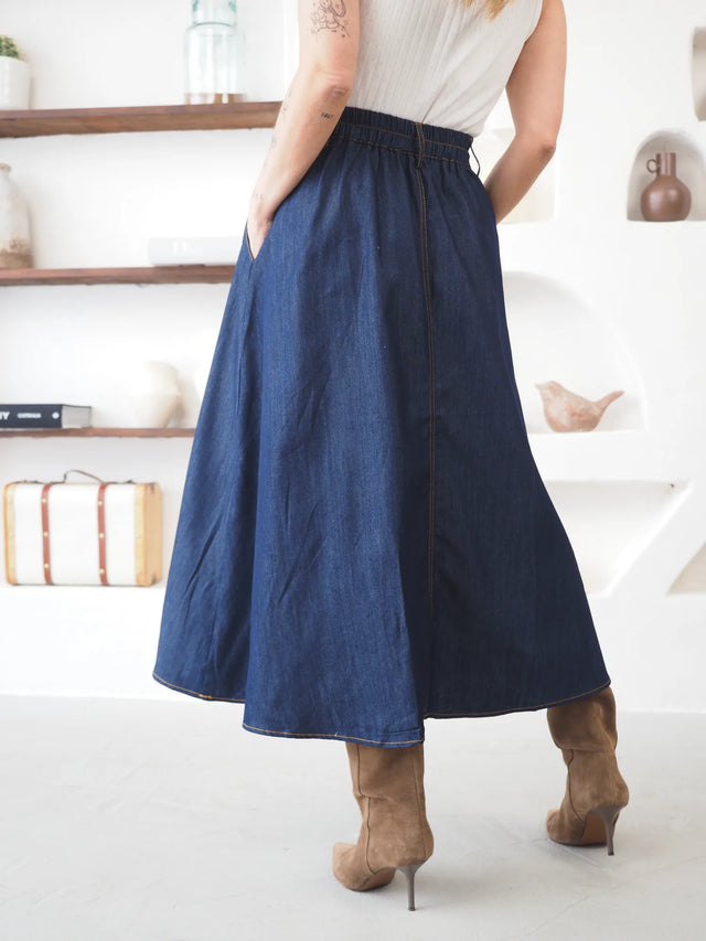 Jupe en jean midi