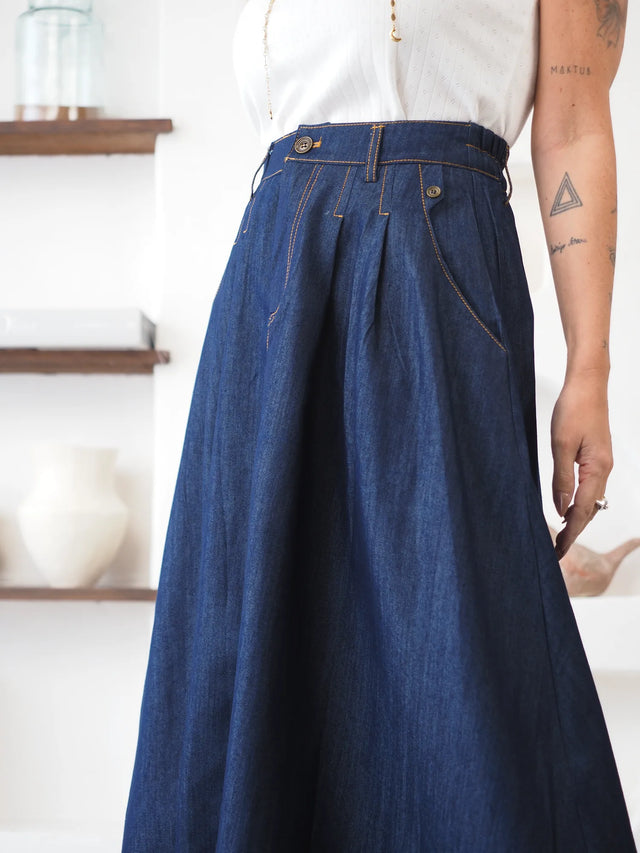 Jupe en jean midi