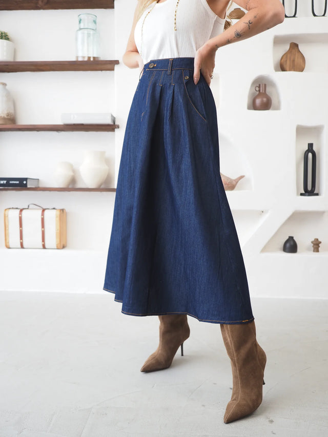 Jupe en jean midi