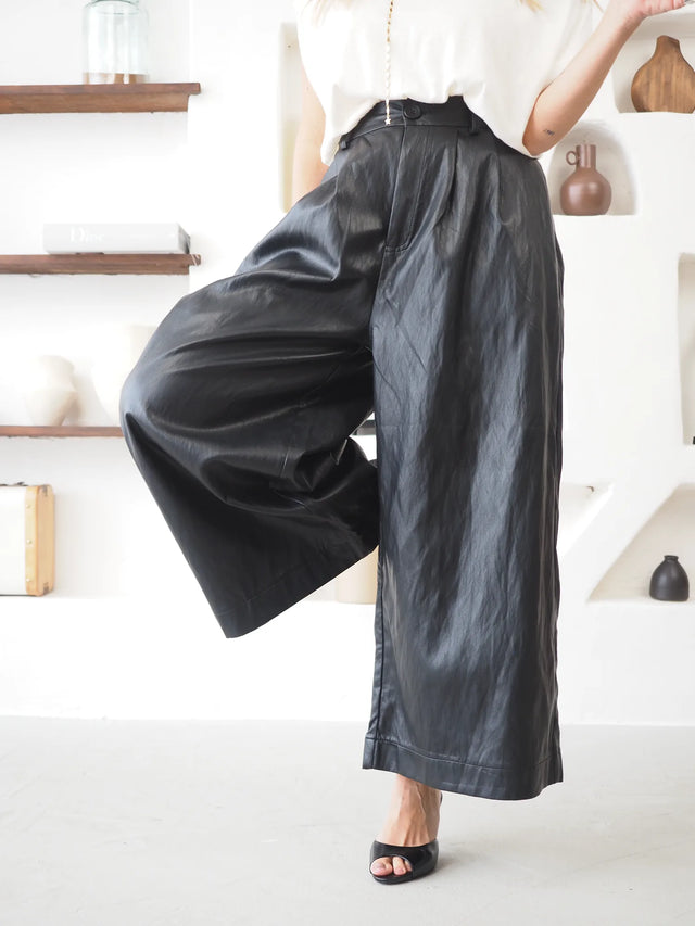 Pantalon Culotte Similicuir