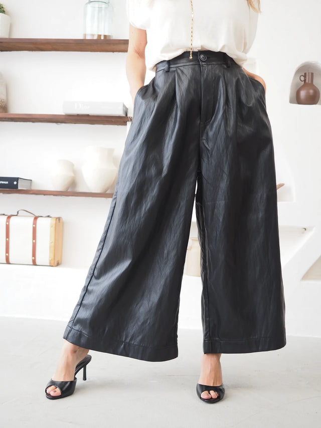 Pantalon Culotte Similicuir