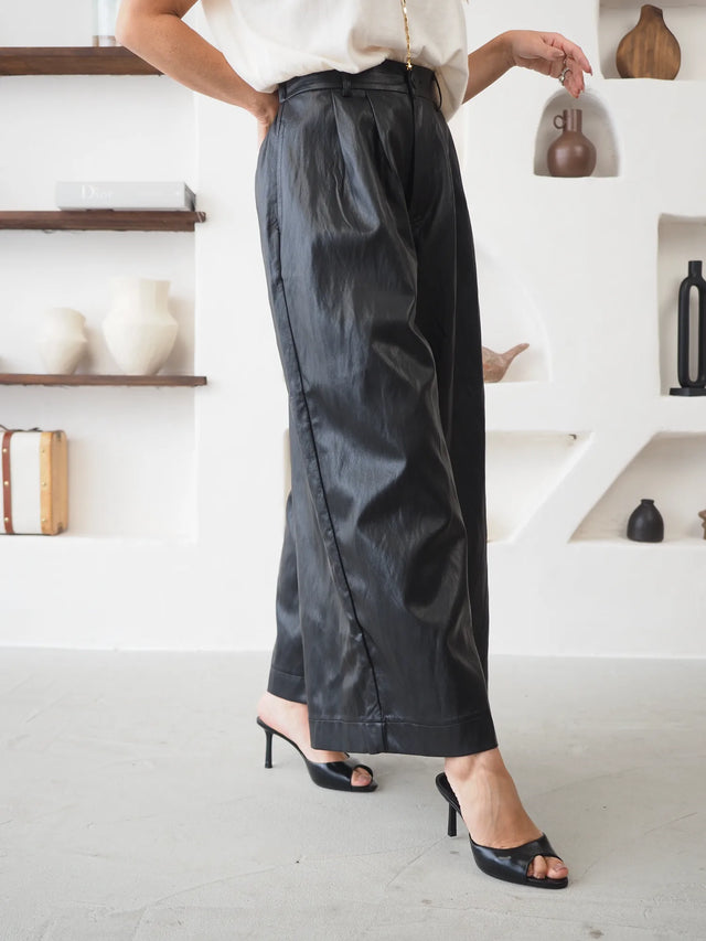 Pantalon Culotte Similicuir