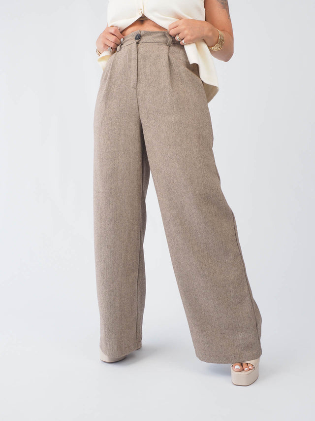 Wide Leg Trousers With Darts