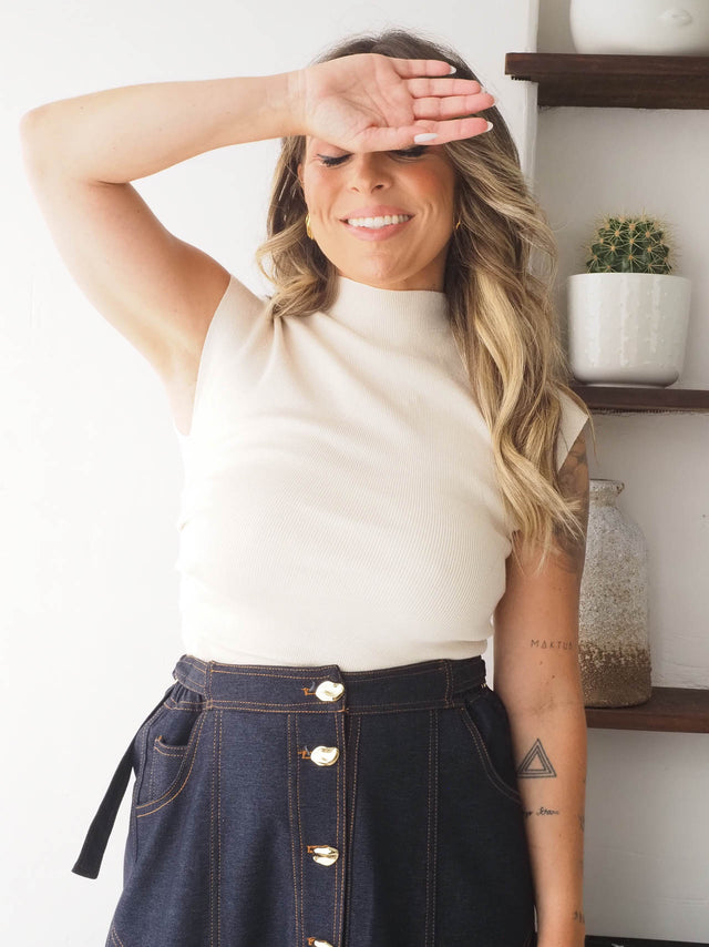 Camisola Malha Com Drapeado