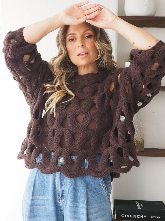 Camisola Malha Grossa Perfurada