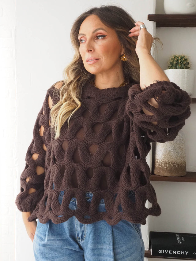 Camisola Malha Grossa Perfurada