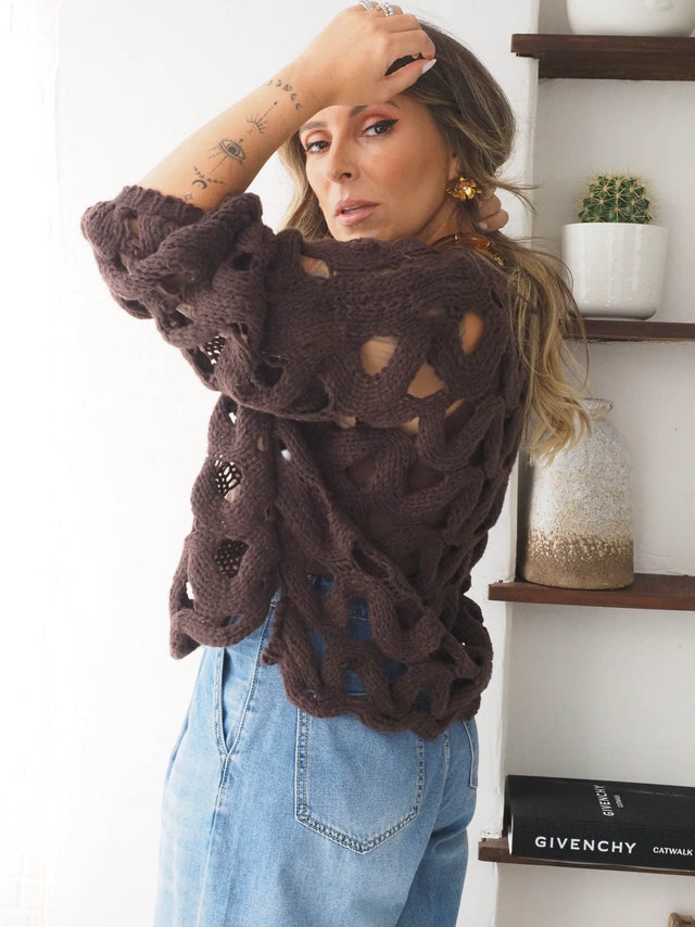 Camisola Malha Grossa Perfurada