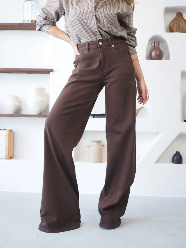 Jeans Wide Leg Cintura Subida