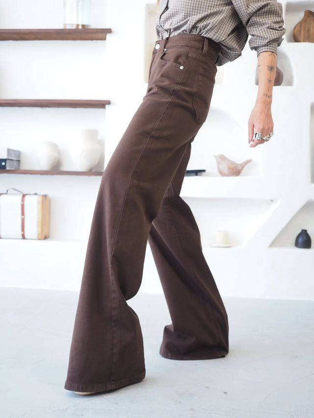 Jeans Wide Leg Cintura Subida