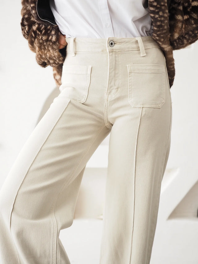 Jean Wide Leg Taille Haute à Poches