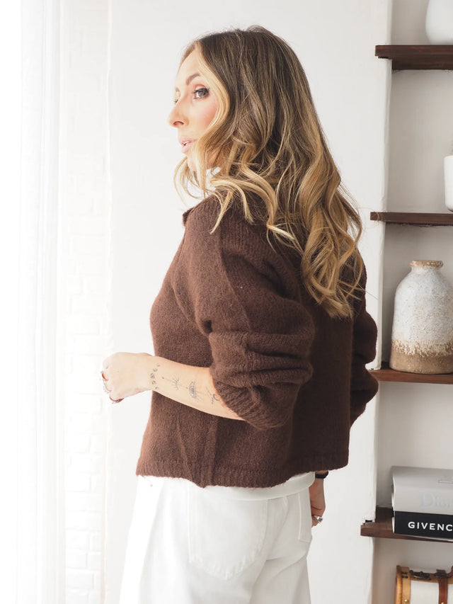 Knitted Cardigan With Collar