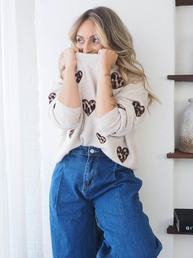 Camisola Malha Com Corações