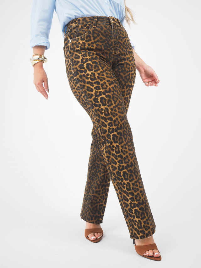 Calças Ganga Wide Leg Animal Print