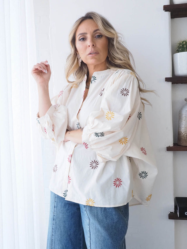 Camisa Bordado Flores
