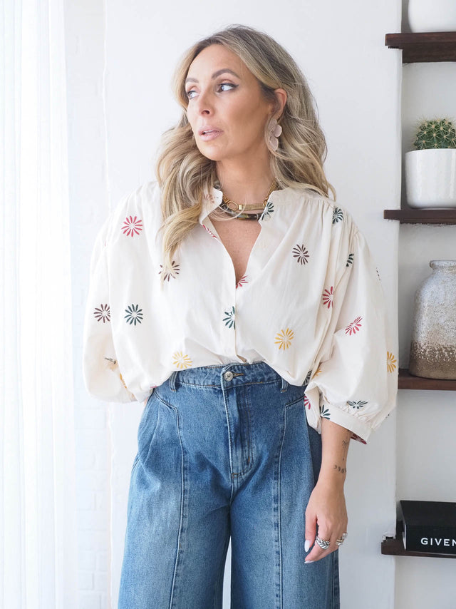 Camisa Bordado Flores