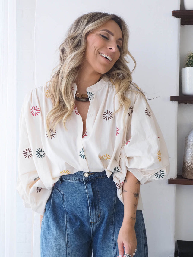 Camisa Bordado Flores