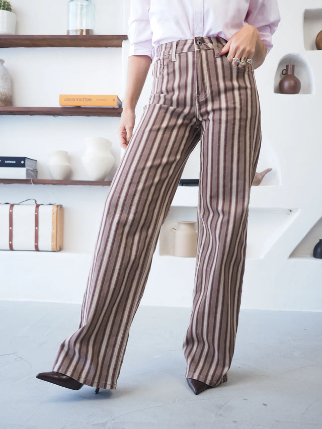 Jeans Wide Leg Riscas