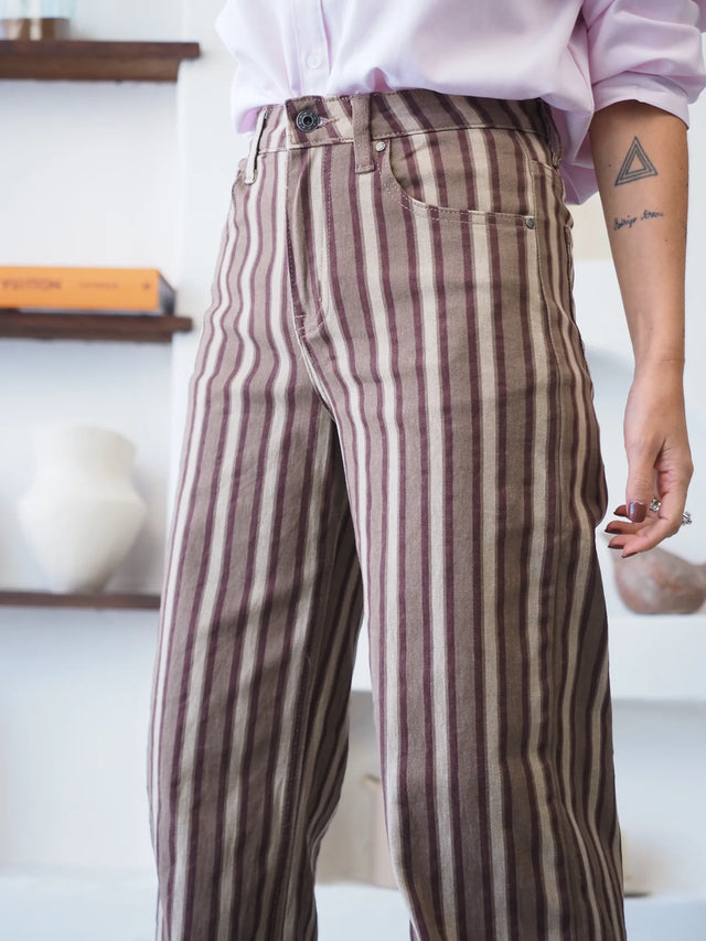Jeans Wide Leg Riscas