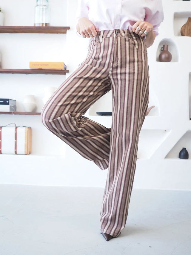 Jeans Wide Leg Riscas