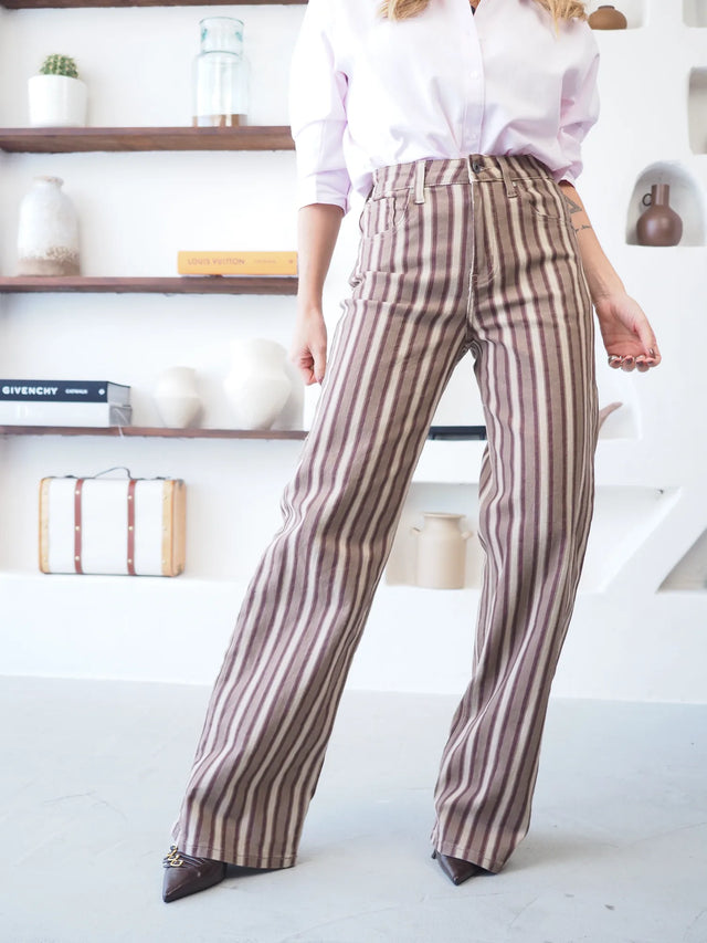 Jeans Wide Leg Riscas