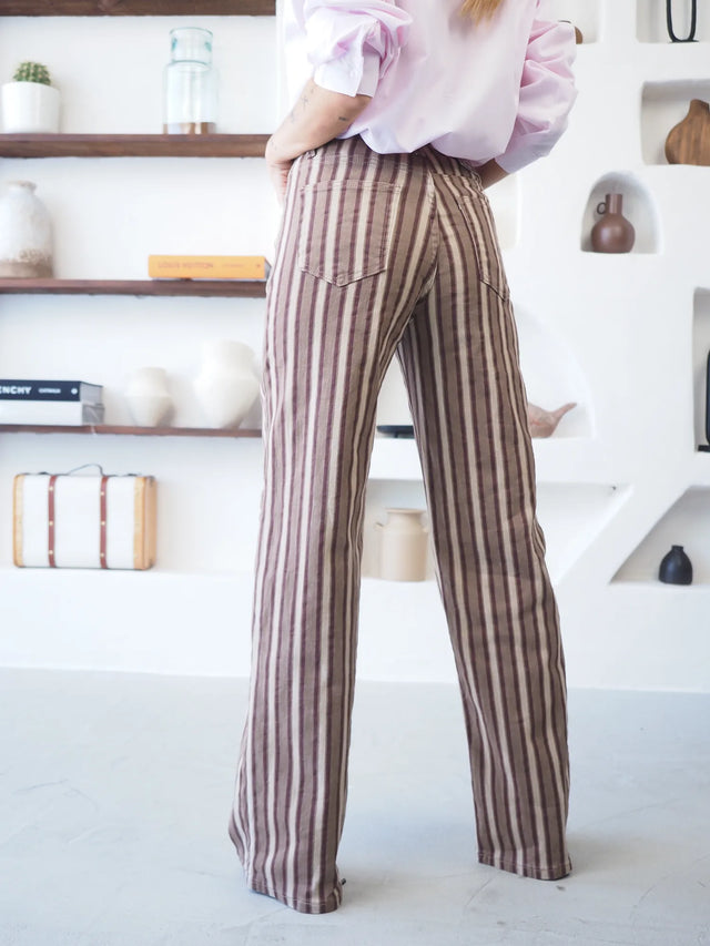 Jeans Wide Leg Riscas