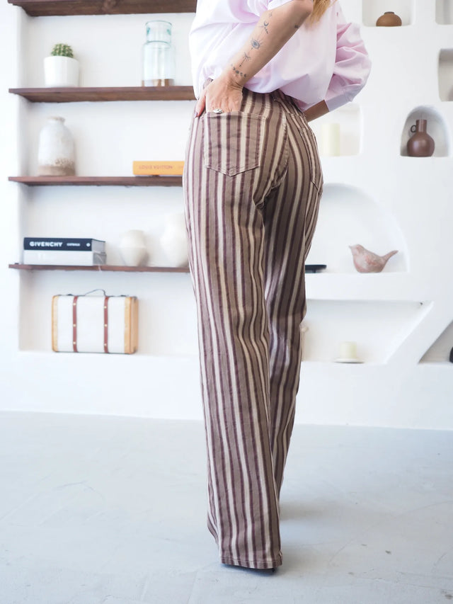 Jeans Wide Leg Riscas