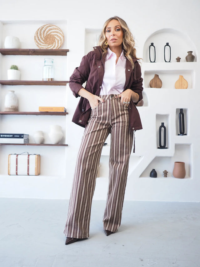 Jeans Wide Leg Riscas