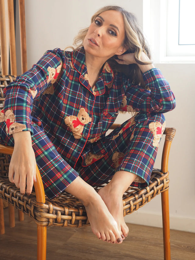 Pijama Cardado ao Xadrez Com Ursos