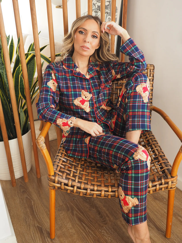 Pijama Cardado ao Xadrez Com Ursos