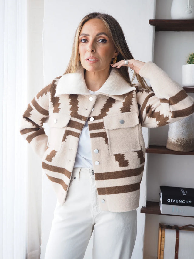 Printed Knit Cardigan