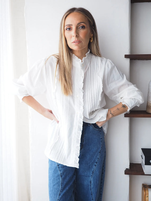 Camisa Algodão Com Folho