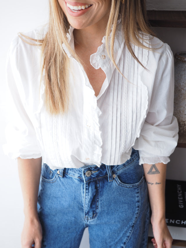 Camisa Algodão Com Folho