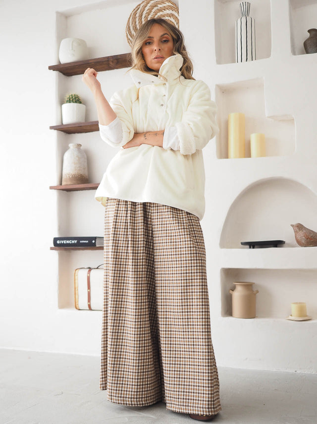 Corduroy Sweatshirt with Fur Lining