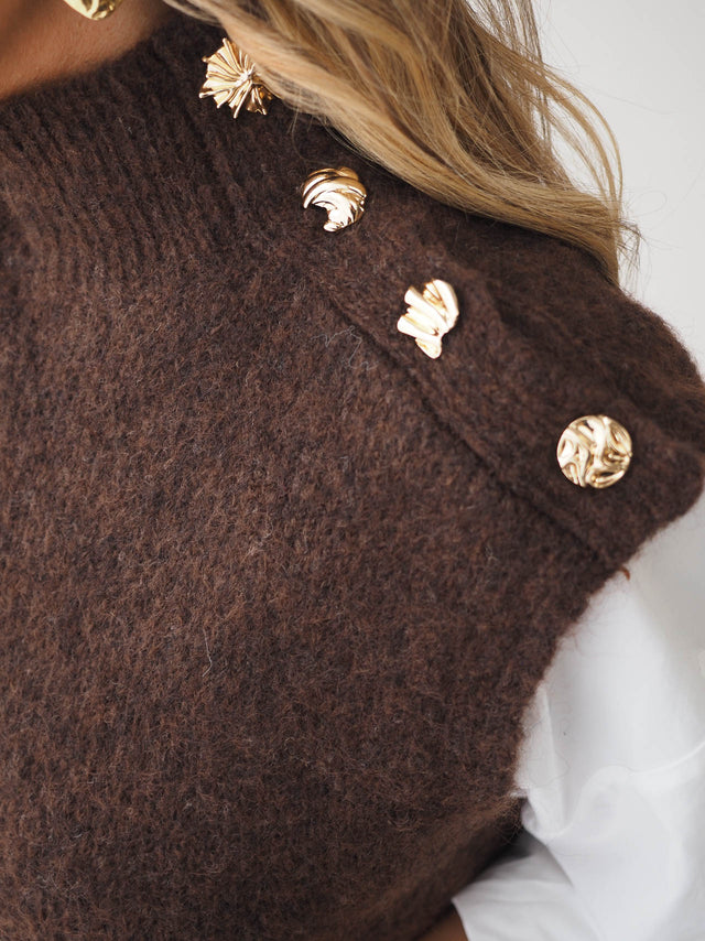 Knitted Vest with Buttons