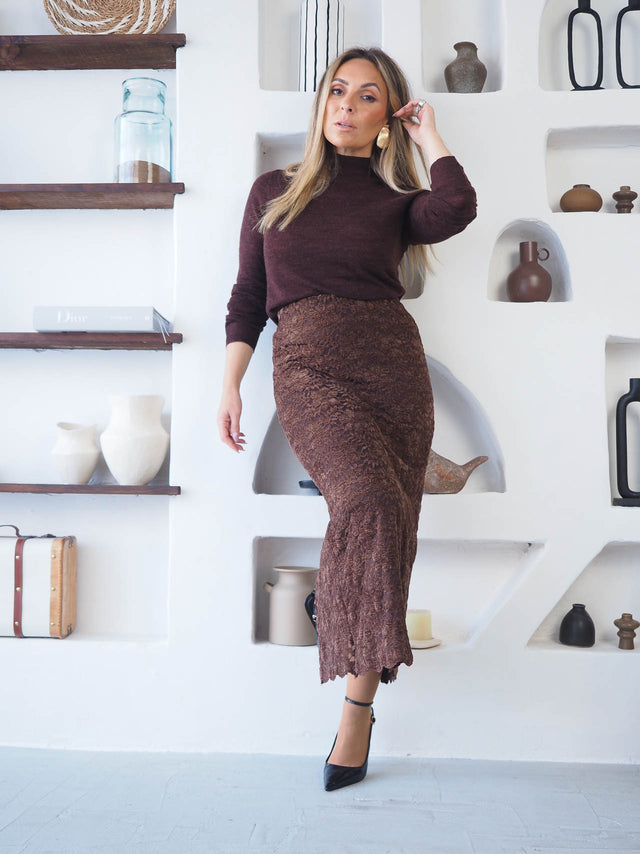 Saia Renda Aveludada