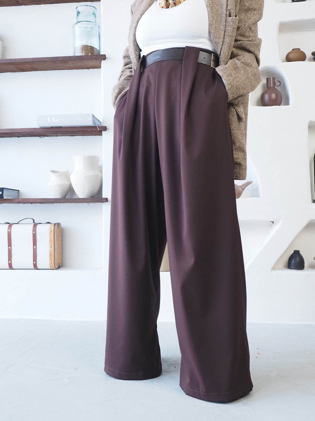 Calças Pantalona Com Cinto