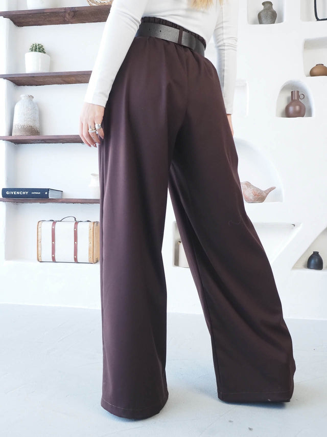 Calças Pantalona Com Cinto